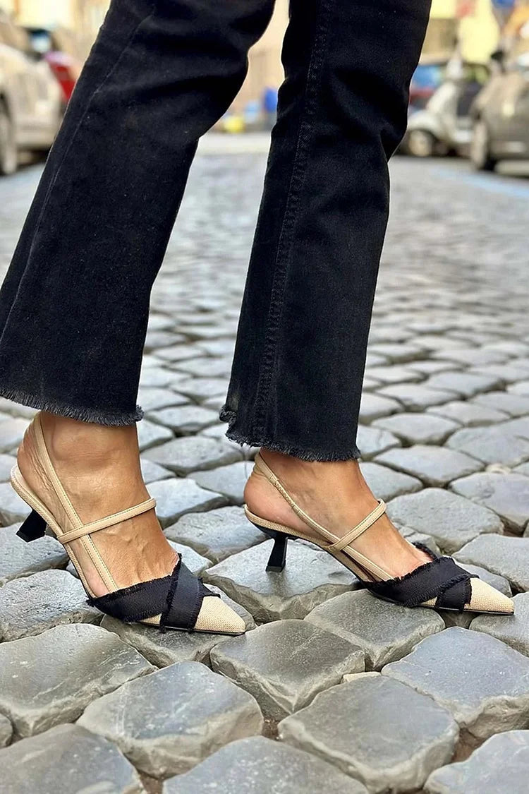 Gisela | Décolleté Slingback Aperte con Tacco Basso