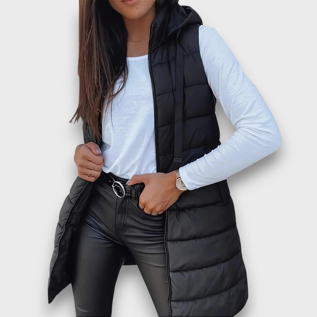 Kaira | Gilet trapuntato senza maniche con cappuccio casual