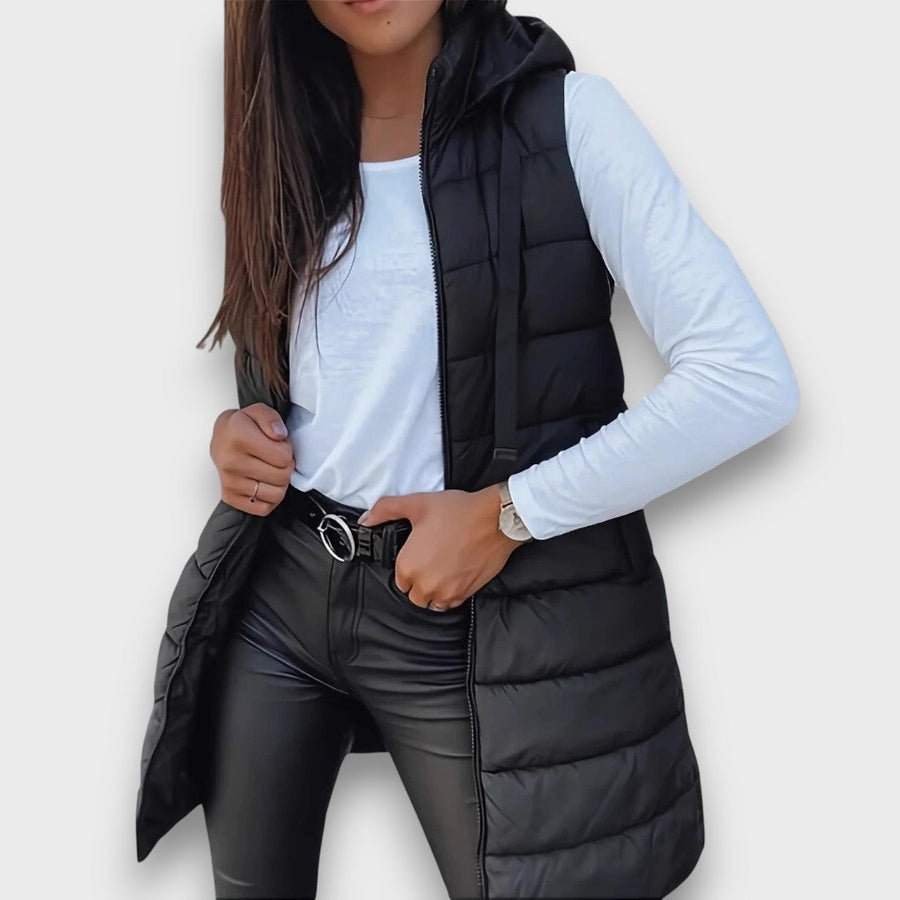 Kaira | Gilet trapuntato senza maniche con cappuccio casual