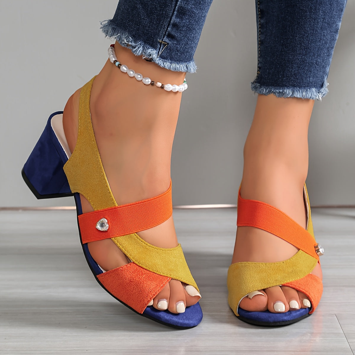 Marguerite | Sandali Ortopedici Comfort con Tacco a Blocco