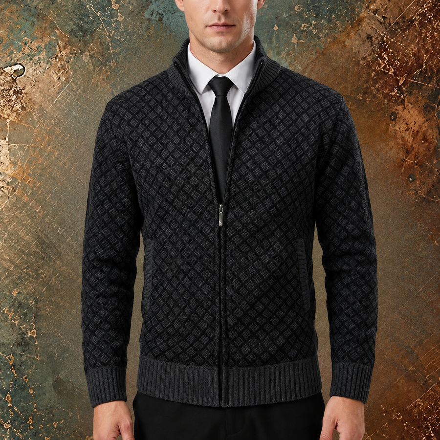 Matteo | Cardigan in Maglia con Zip e Collo Alto