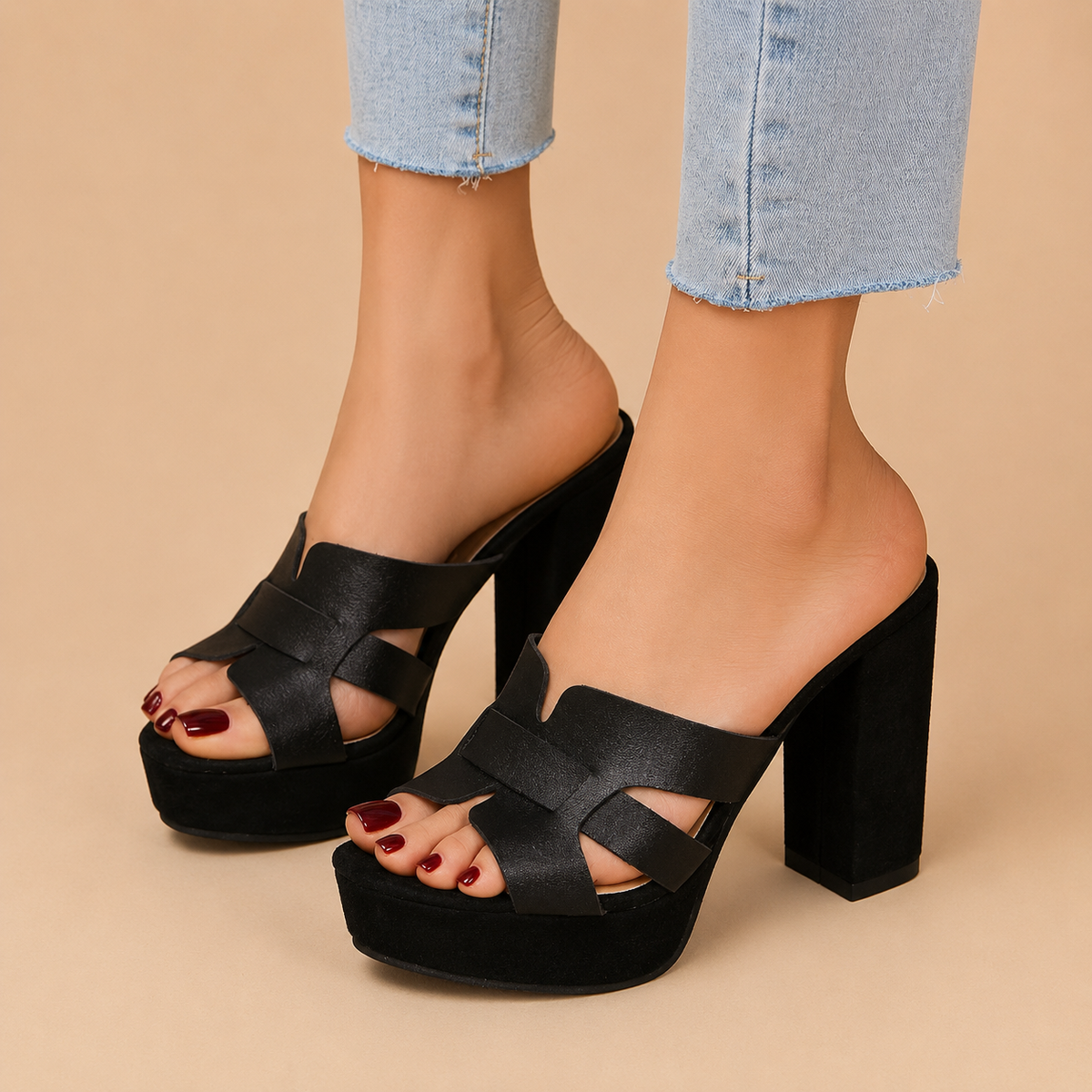 Anouk | Sandali Mule con Plateau e Tacco a Blocco