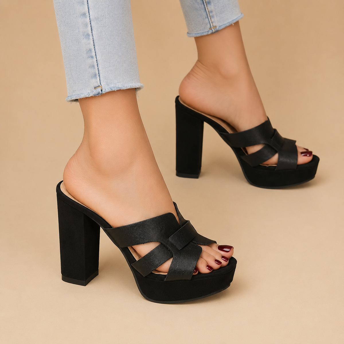 Anouk | Sandali Mule con Plateau e Tacco a Blocco