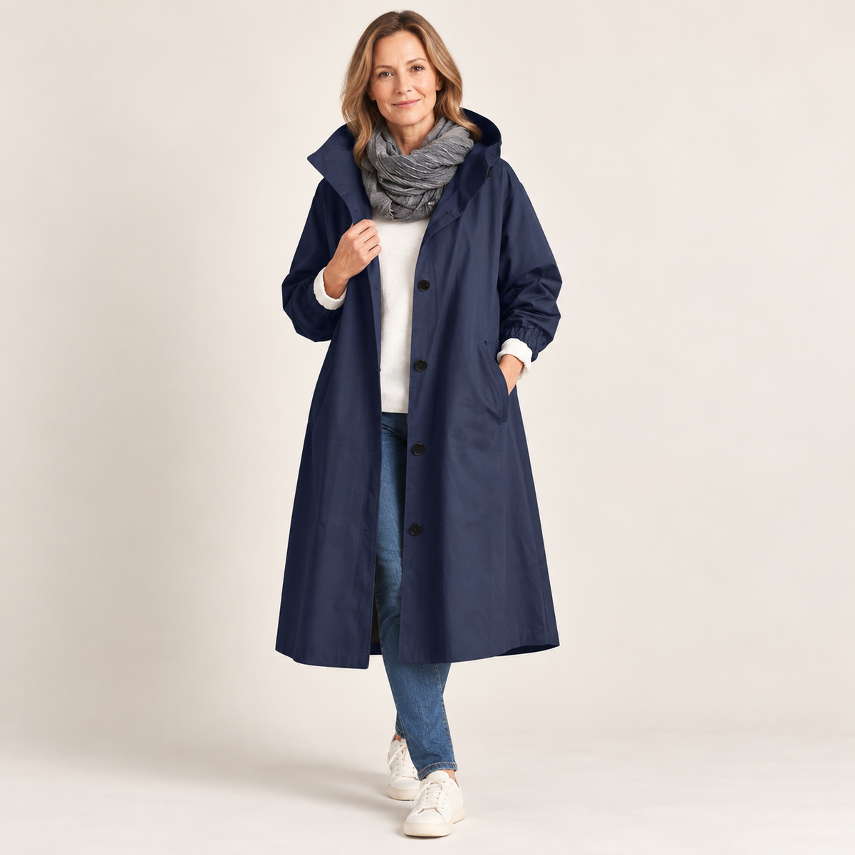 Gisèle | Trench Elegante e Confortevole con Cappuccio