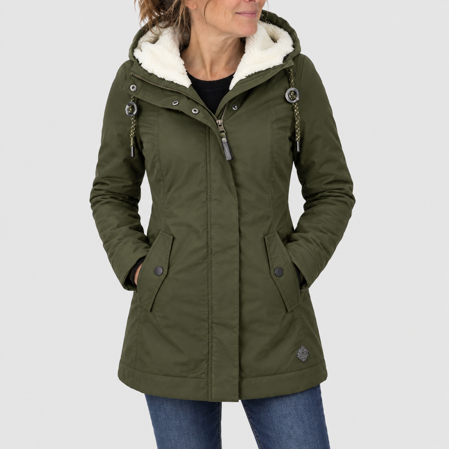 Penelope | Parka Impermeabile con Cappuccio Foderato in Fleece