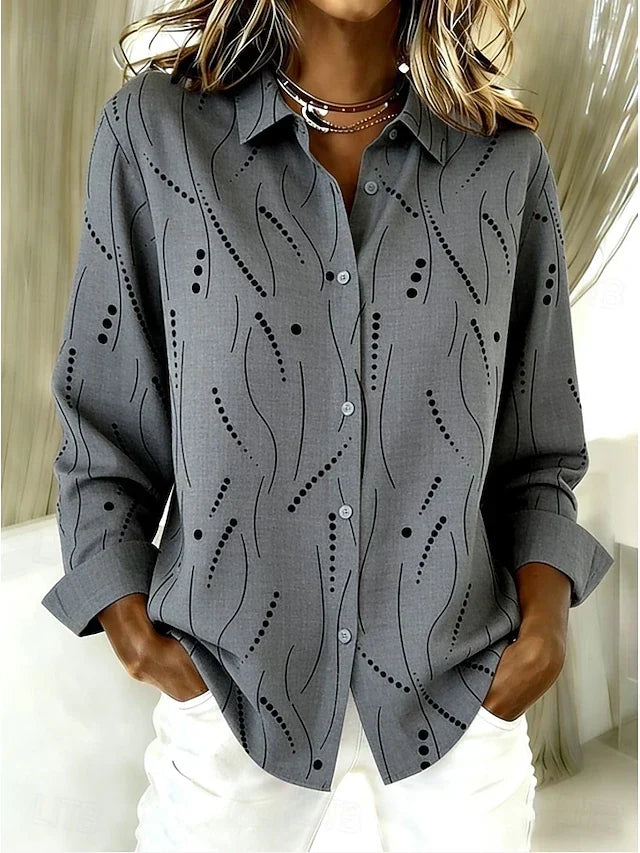 Pernella™ | Blusa Casual con Motivo a Linea Punteggiata